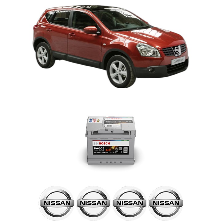 Baterie Acumulator 60 Ah 12 V 680 A NISSAN QASHQAI +2 (JJ10E) 2.0 All-wheel Drive din 2010-2014 KW 103 CP 140 CMC 1997, auto, Bosch, 4x Stickere auto cu NISSAN