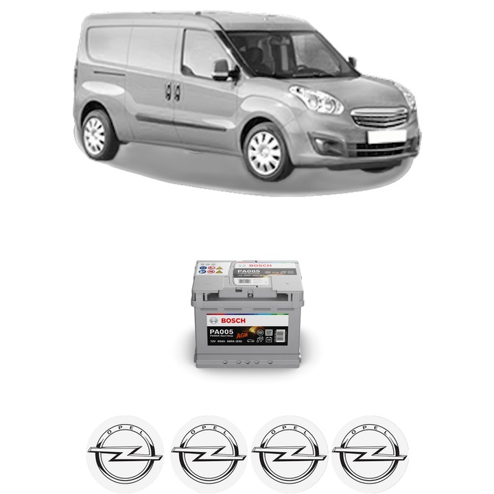 Baterie Acumulator 60 Ah 12 V 680 A OPEL COMBO Box Body/MPV (X12) 1.4 (B05) din 2012 KW 70 CP 95 CMC 1368, auto, Bosch, 4x Stickere auto cu OPEL