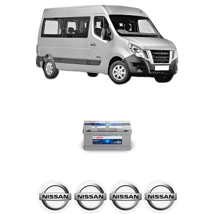 Baterie Acumulator 110 Ah 12 V 950 A NISSAN NV400 Bus (X62, X62B) dCi 110 din 2014 KW 81 CP 110 CMC 2299, auto, Bosch, 4x Stickere auto cu NISSAN