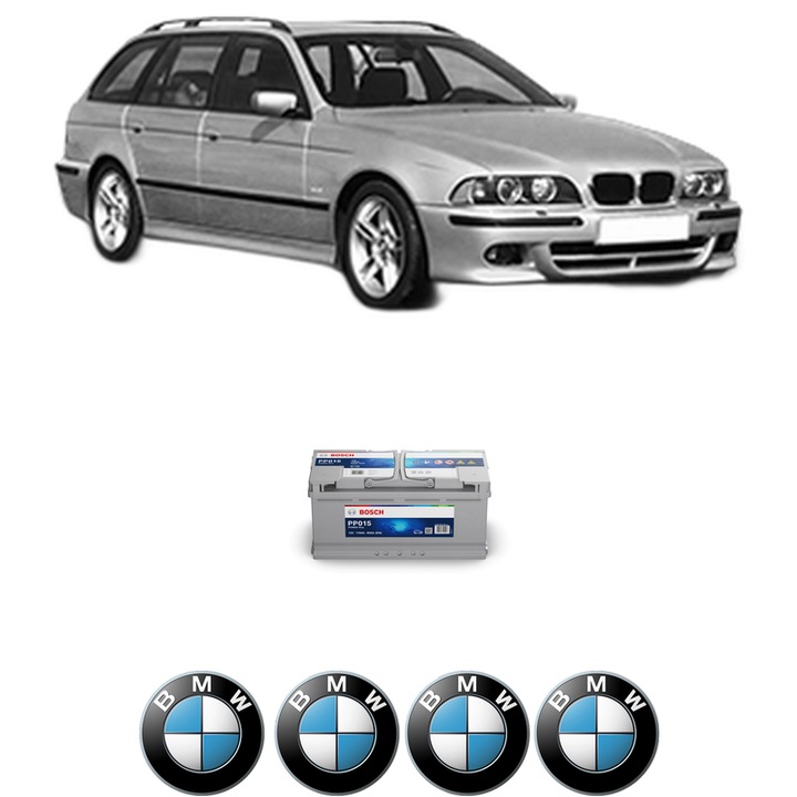 Baterie Acumulator 110 Ah 12 V 950 A BMW Seria 5 Touring (E39) 520 d din 2000-2003 KW 100 CP 136 CMC 1951, auto, Bosch, 4x Stickere auto cu BMW