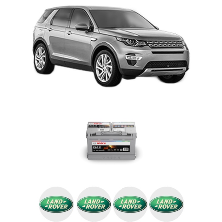 Baterie Acumulator 80 Ah 12 V 800 A LAND ROVER DISCOVERY SPORT (L550) 2.0 D240 MHEV 4x4 din 2019 KW 177 CP 241 CMC 1999, auto, Bosch, 4x Stickere auto cu LAND ROVER