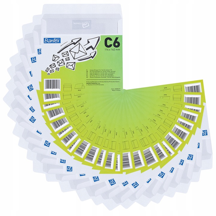 Plicuri C6 BANTEX, 114x162mm, alb, set 25 bucati