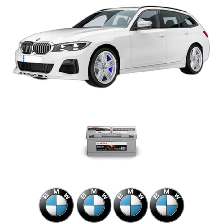 Baterie Acumulator 105 Ah 12 V 950 A BMW Seria 3 Touring (G21, G81) 320 i din 2019 KW 135 CP 184 CMC 1998, auto, Bosch, 4x Stickere auto cu BMW