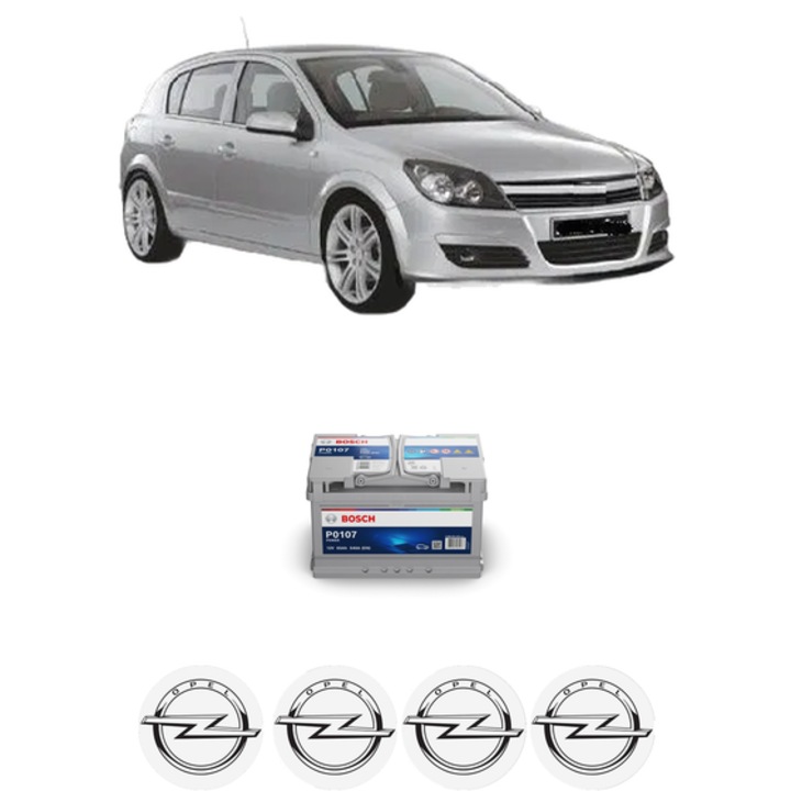 Baterie Acumulator 65 Ah 12 V 540 A OPEL ASTRA H (A04) 1.7 CDTI (L48) din 2004-2010 KW 74 CP 100 CMC 1686, auto, Bosch, 4x Stickere auto cu OPEL