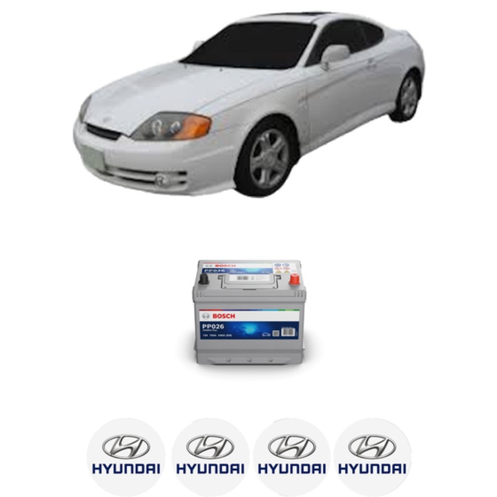 Baterie Acumulator 70 Ah 12 V 540 A HYUNDAI COUPE II (GK) 1.6 16V din 2002-2009 KW 77 CP 105 CMC 1599, auto, Bosch, 4x Stickere auto cu HYUNDAI