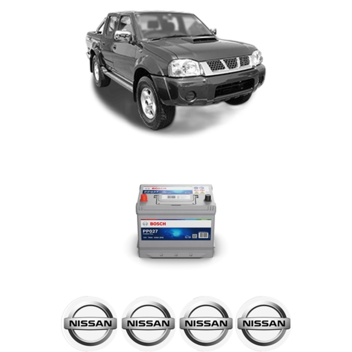 Baterie Acumulator 70 Ah 12 V 540 A NISSAN NAVARA (D22) 2.5 D 4x4 din 2001 KW 98 CP 133 CMC 2488, auto, Bosch, 4x Stickere auto cu NISSAN