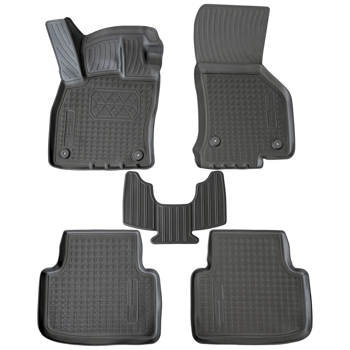 Set de 5 covorase cauciuc 3D stil tavita premium pentru Skoda Octavia IV, 4 din 2019