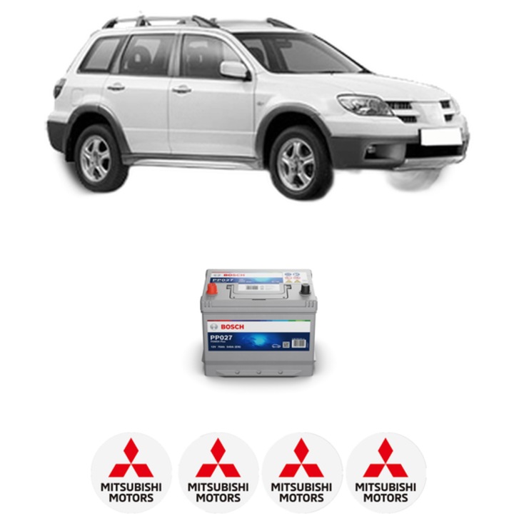 Baterie Acumulator 70 Ah 12 V 540 A MITSUBISHI OUTLANDER I (CU_W) 2.0 (CU2W) din 2003-2006 KW 100 CP 136 CMC 1997, auto, Bosch, 4x Stickere auto cu MITSUBISHI