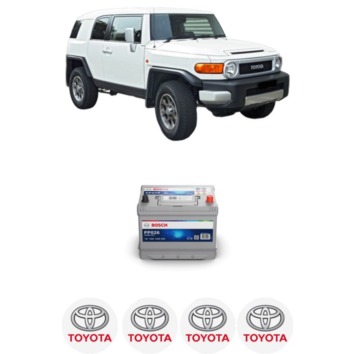 Baterie Acumulator 70 Ah 12 V 540 A TOYOTA FJ CRUISER (GSJ1_) 4.0 4WD (GSJ15) din 2005-2009 KW 176 CP 239 CMC 3956, auto, Bosch, 4x Stickere auto cu TOYOTA