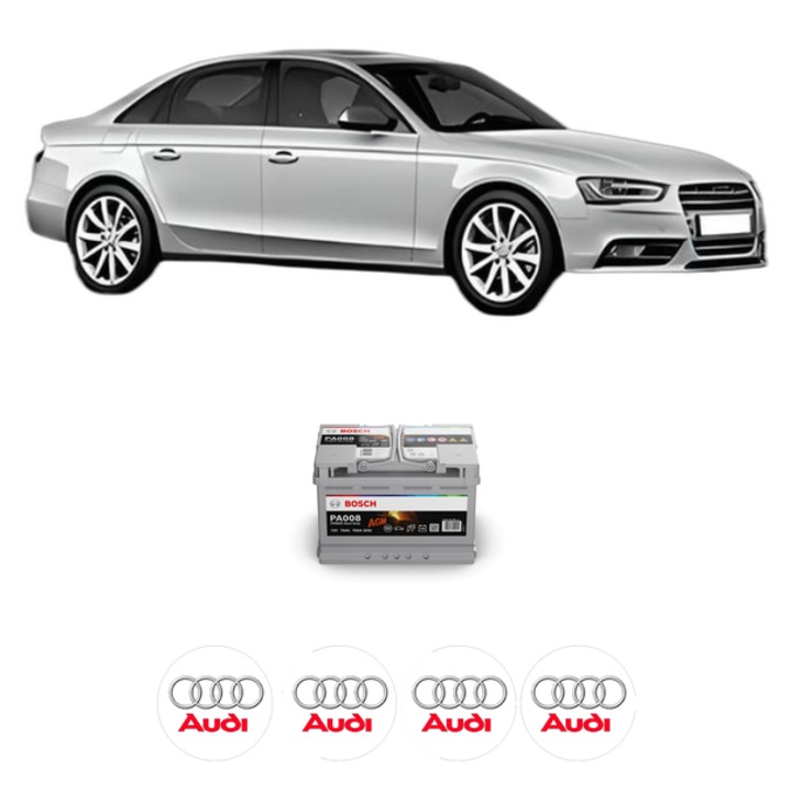Baterie Acumulator 70 Ah 12 V 760 A AUDI A4 B8 (8K2) 1.8 TFSI quattro din 2008-2012 KW 118 CP 160 CMC 1798, auto, Bosch, 4x Stickere auto cu AUDI