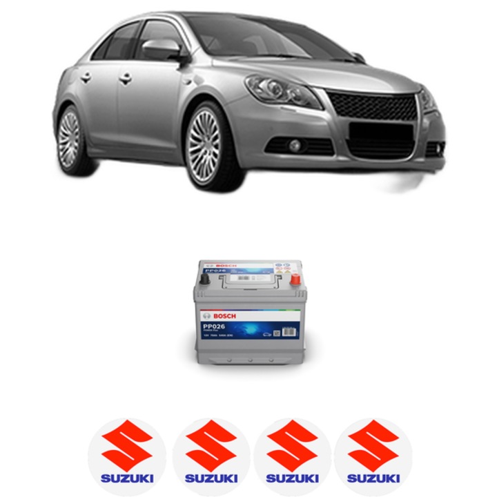 Baterie Acumulator 70 Ah 12 V 540 A SUZUKI KIZASHI (FR) 2.4 4x4 (A6B424) din 2010 KW 131 CP 178 CMC 2393, auto, Bosch, 4x Stickere auto cu SUZUKI