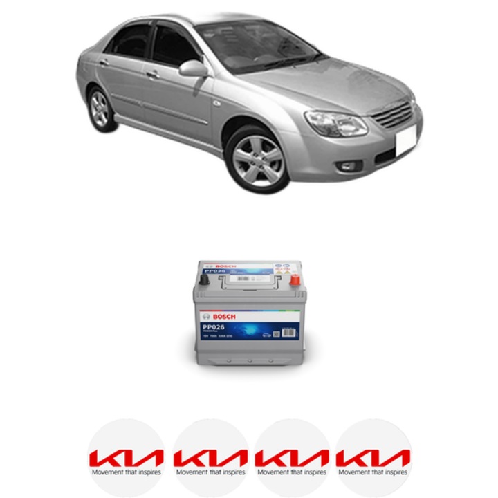 Baterie Acumulator 70 Ah 12 V 540 A KIA CERATO I Saloon (LD) 2.0 CRDi din 2004-2006 KW 83 CP 112 CMC 1991, auto, Bosch, 4x Stickere auto cu KIA