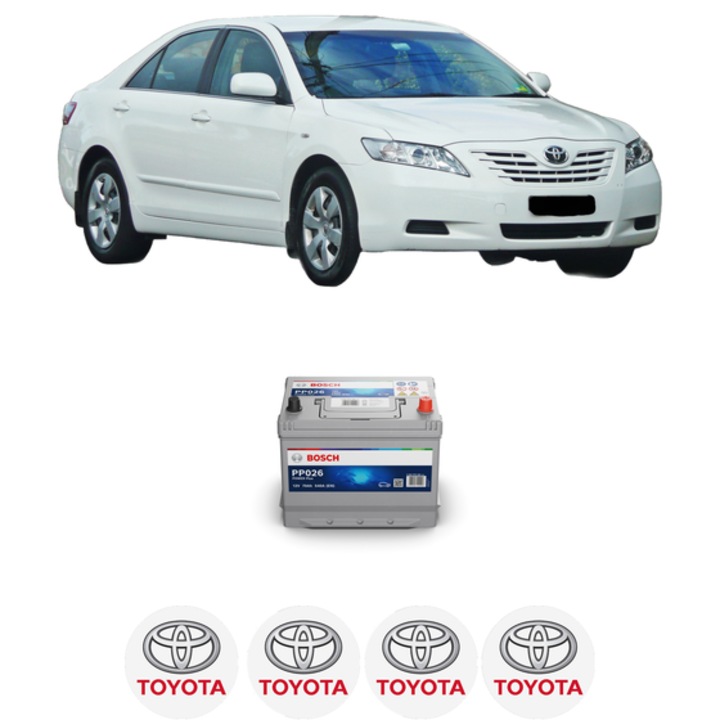 Baterie Acumulator 70 Ah 12 V 540 A TOYOTA CAMRY Saloon (_V4_) 2.4 (ACV40_, ACV40R) din 2006-2011 KW 123 CP 167 CMC 2362, auto, Bosch, 4x Stickere auto cu TOYOTA