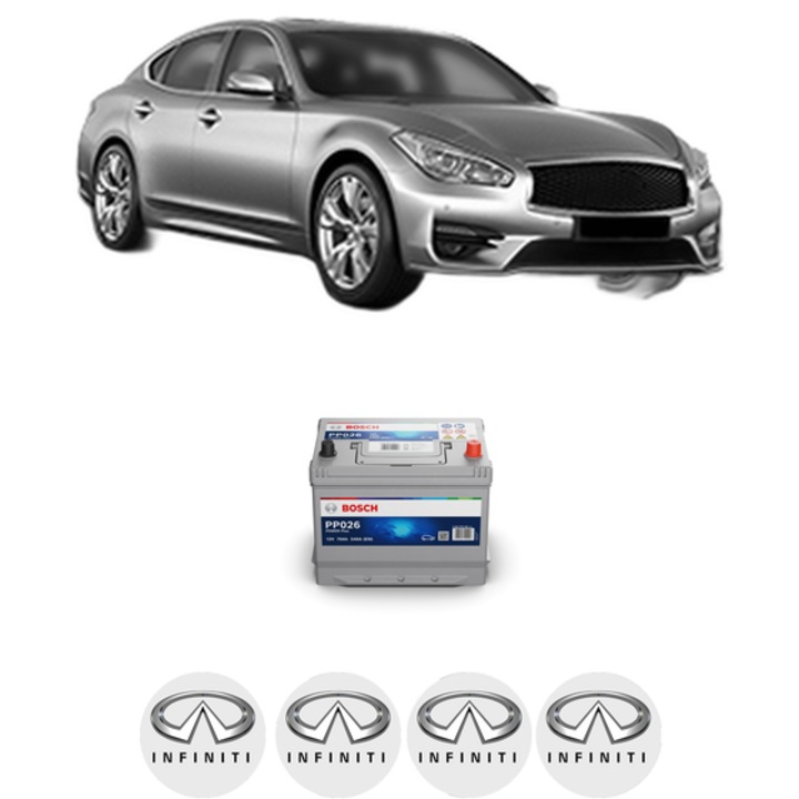 Baterie Acumulator 70 Ah 12 V 540 A INFINITI Q70 (Y51) 3 din 2013 KW 175 CP 238 CMC 2993, auto, Bosch, 4x Stickere auto cu INFINITI