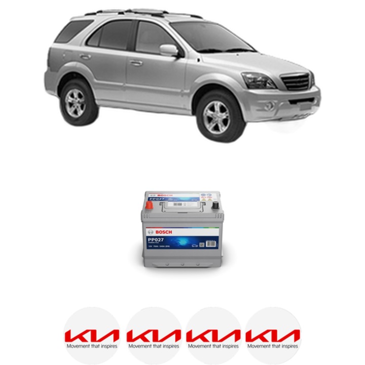 Baterie Acumulator 70 Ah 12 V 540 A KIA SORENTO I (JC) 2.4 din 2002-2009 KW 102 CP 139 CMC 2351, auto, Bosch, 4x Stickere auto cu KIA