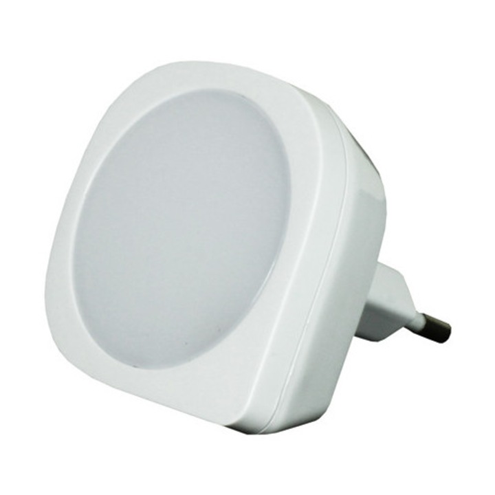 Lampa de veghe LED EcoSavers cu senzor de amurg, automata, 0.5W, alb cald, 60x54x54mm