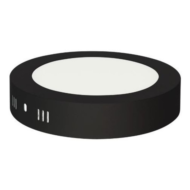 Plafoniera LED Horoz Electric Caroline-12, 12W, 4200K, neagra, 100-265V