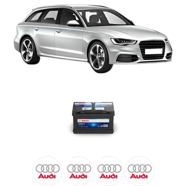 Baterie Acumulator 85 Ah 12 V 740 A AUDI A6 C7 Avant (4G5, 4GD) 3.0 TDI quattro din 2014-2018 KW 240 CP 326 CMC 2967, auto, Bosch, 4x Stickere auto cu AUDI