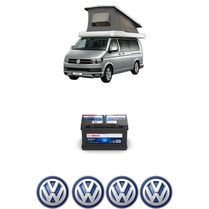 Baterie Acumulator 85 Ah 12 V 740 A Volkswagen CALIFORNIA T6 Camper (SGC, SGG, SHC) 2.0 TDI din 2015-2024 KW 150 CP 204 CMC 1968, auto, Bosch, 4x Stickere auto cu Volkswagen