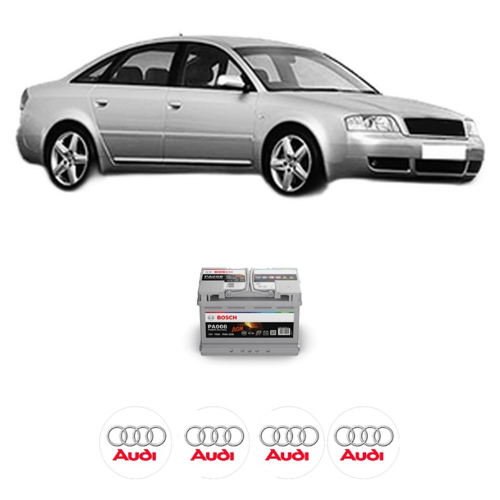 Baterie Acumulator 70 Ah 12 V 760 A AUDI A6 C5 (4B2, 4B4) 3 din 2001-2005 KW 162 CP 220 CMC 2976, auto, Bosch, 4x Stickere auto cu AUDI