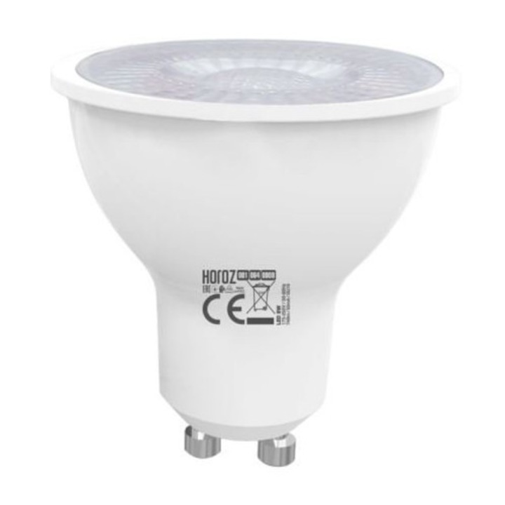 Bec LED Horoz CONVEX-8 8W GU10 3000K, 640 lm, aluminiu, set