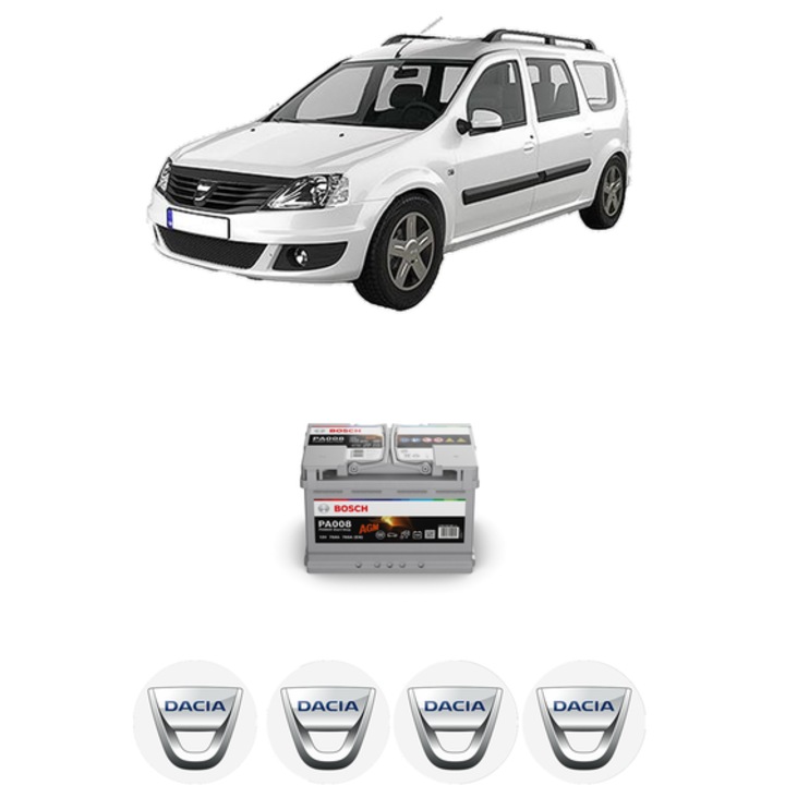 Baterie Acumulator 70 Ah 12 V 760 A DACIA LOGAN MCV II 1.5 dCi din 2013 KW 66 CP 90 CMC 1461, auto, Bosch, 4x Stickere auto cu DACIA