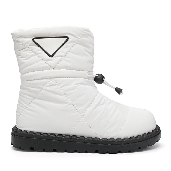 Cizme de dama, Din material fas cu interior imblanit, CD1031, Alb 37