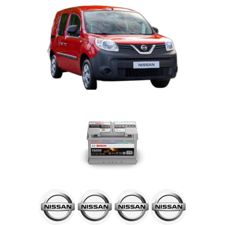 Baterie Acumulator 70 Ah 12 V 760 A NISSAN NV250 Van (X61) dCi 95 din 2019 KW 70 CP 95 CMC 1461, auto, Bosch, 4x Stickere auto cu NISSAN