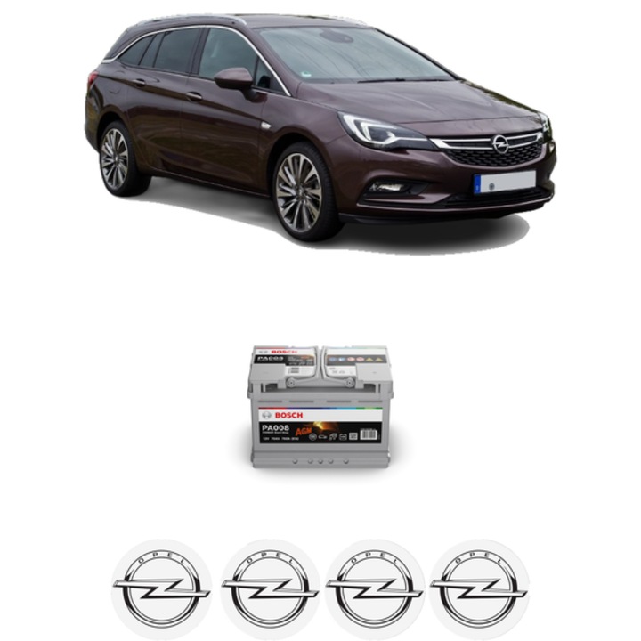 Baterie Acumulator 70 Ah 12 V 760 A OPEL ASTRA K Sports Tourer (B16) 1.4 (35) din 2015-2022 KW 74 CP 100 CMC 1399, auto, Bosch, 4x Stickere auto cu OPEL