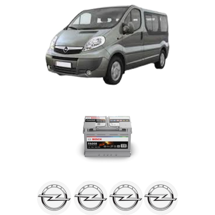 Baterie Acumulator 70 Ah 12 V 760 A OPEL VIVARO A Bus (X83) 2.0 ECOTEC (F7, A07, J7) din 2006-2014 KW 86 CP 117 CMC 1998, auto, Bosch, 4x Stickere auto cu OPEL