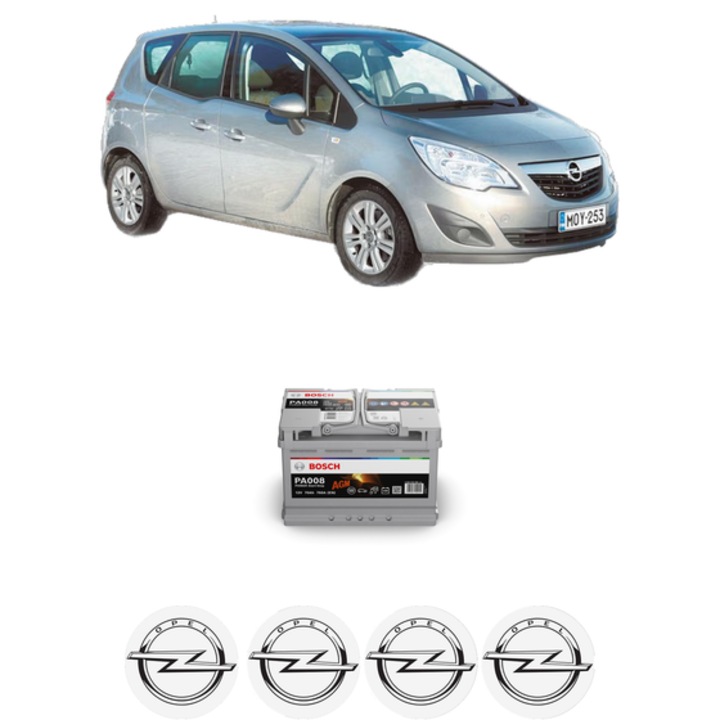 Baterie Acumulator 70 Ah 12 V 760 A OPEL MERIVA B MPV (S10) 1.7 CDTI (75) din 2010-2015 KW 81 CP 110 CMC 1686, auto, Bosch, 4x Stickere auto cu OPEL