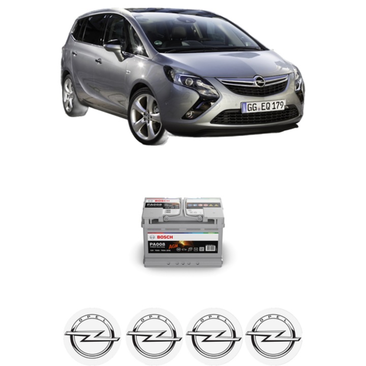 Baterie Acumulator 70 Ah 12 V 760 A OPEL ZAFIRA TOURER C (P12) 1.6 (75) din 2018-2019 KW 100 CP 136 CMC 1598, auto, Bosch, 4x Stickere auto cu OPEL