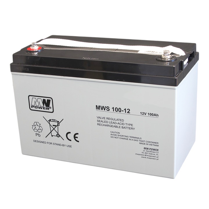 Acumulator VRLA MWS 100-12, 100Ah, 326x172x242mm