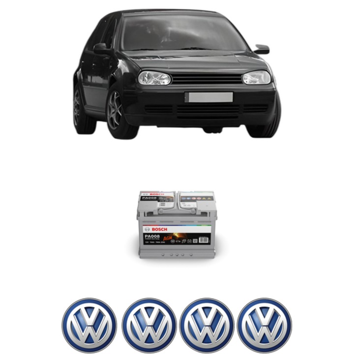 Baterie Acumulator 70 Ah 12 V 760 A Volkswagen GOLF IV Van (1J1) 1.9 TDI 4motion din 2000-2001 KW 85 CP 116 CMC 1896, auto, Bosch, 4x Stickere auto cu Volkswagen