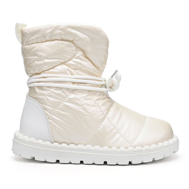 Cizme de dama, Din material fas cu interior imblanit, CD1033, Alb 39