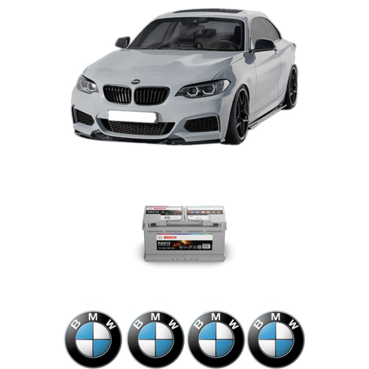 Baterie Acumulator 95 Ah 12 V 830 A BMW Seria 2 Coupe (F22, F87) M 235 i xDrive din 2014-2016 KW 240 CP 326 CMC 2979, auto, Bosch, 4x Stickere auto cu BMW