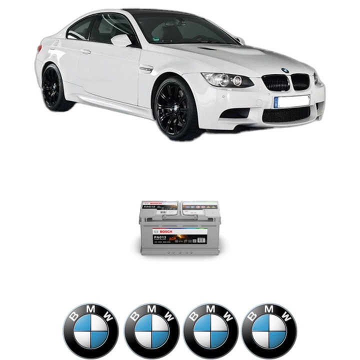 Baterie Acumulator 95 Ah 12 V 830 A BMW Seria 3 Coupe (E92) 320 d din 2010-2013 KW 147 CP 200 CMC 1995, auto, Bosch, 4x Stickere auto cu BMW