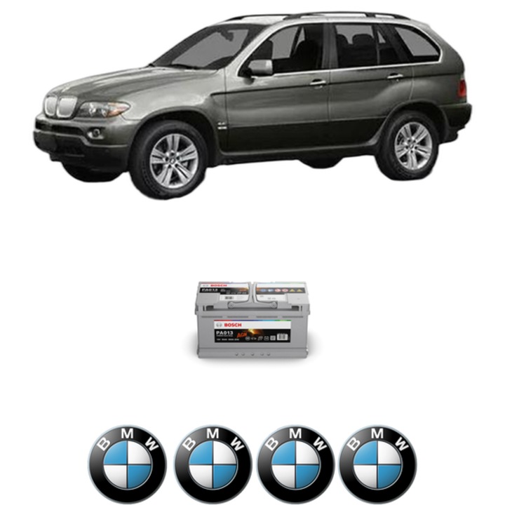 Baterie Acumulator 95 Ah 12 V 830 A BMW Seria X5 (E53) 4.4 i din 2003-2006 KW 235 CP 320 CMC 4398, auto, Bosch, 4x Stickere auto cu BMW