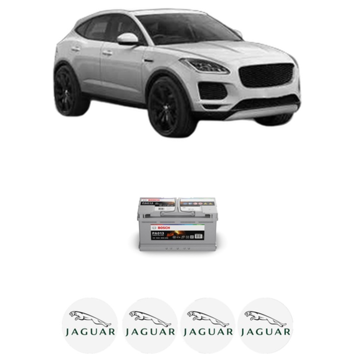 Baterie Acumulator 95 Ah 12 V 830 A JAGUAR E-PACE (X540) 2.0 D240 AWD din 2017 KW 177 CP 241 CMC 1999, auto, Bosch, 4x Stickere auto cu JAGUAR