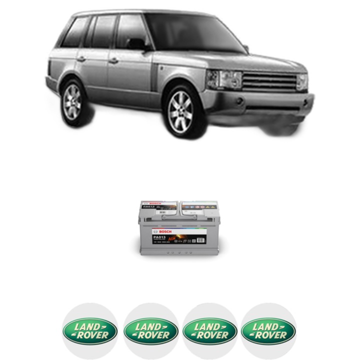 Baterie Acumulator 95 Ah 12 V 830 A LAND ROVER RANGE ROVER III (L322) 4.4 D 4x4 din 2010-2012 KW 230 CP 313 CMC 4367, auto, Bosch, 4x Stickere auto cu LAND ROVER