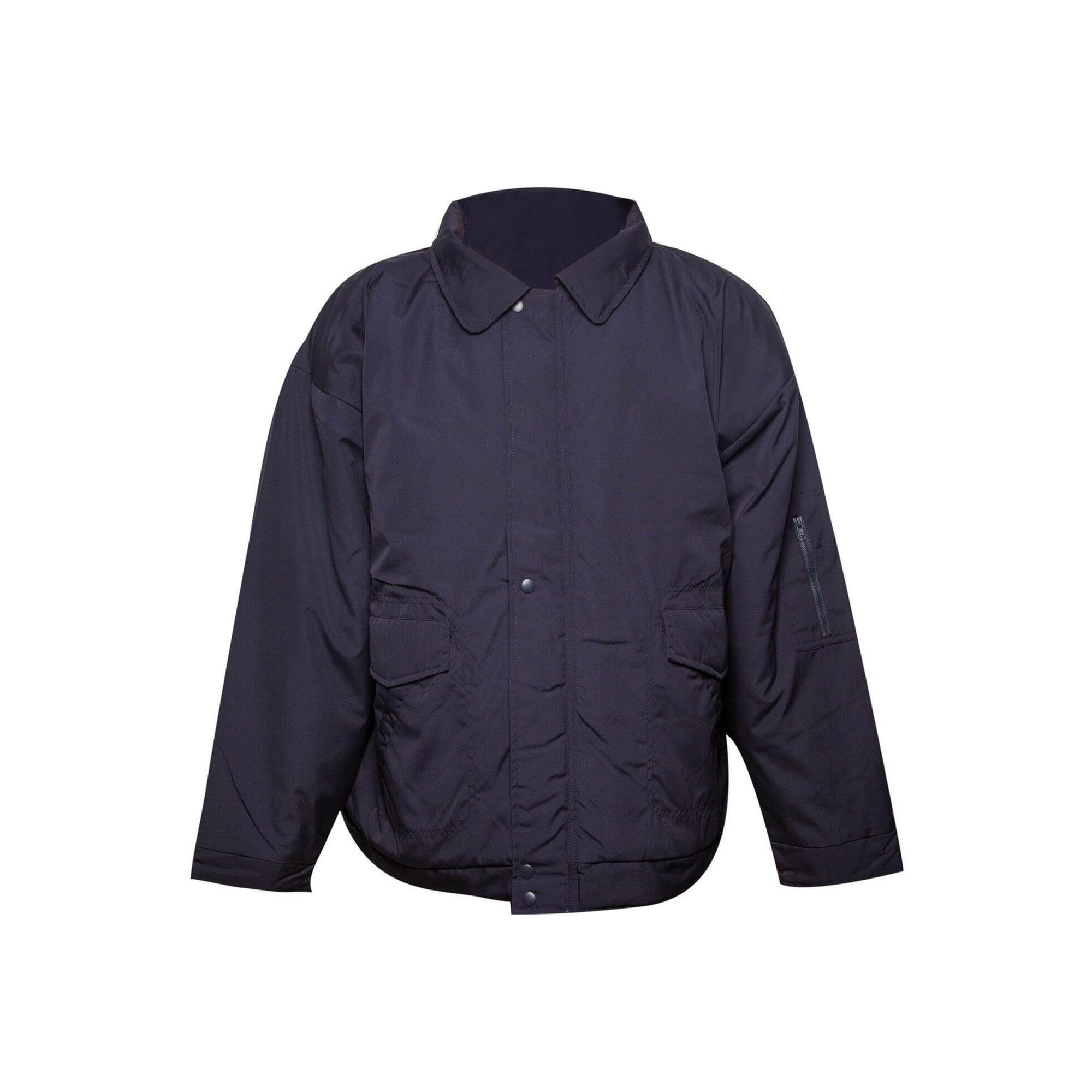 Jacheta de lucru, 7 buzunare, cu guler din blana artificiala, pentru barbati, Bleumarin