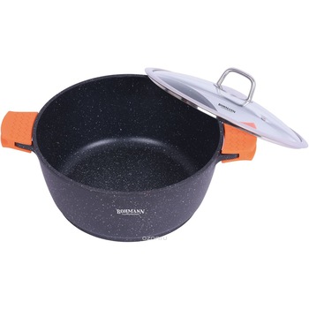 Cratita tip tuci Bohmann, 28X12.5 CM , exterior si interior granit, 5.8L, cu capac Cratita tip tuci Bohmann, 28X12.5 CM , exterior si interior granit, 5.8L, cu capac