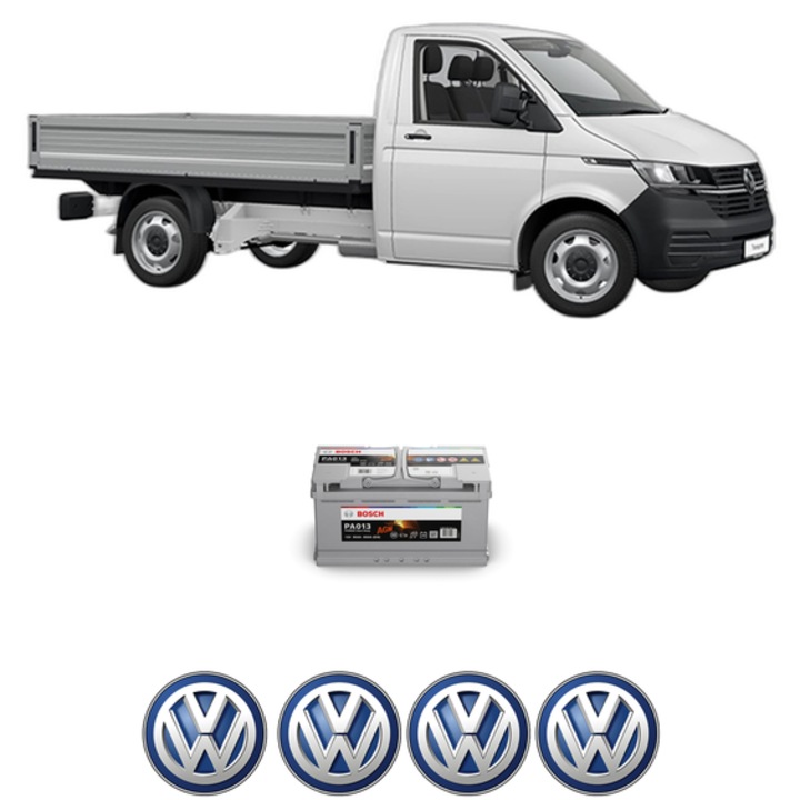 Baterie Acumulator 95 Ah 12 V 830 A Volkswagen CRAFTER Platform/Chassis (SZ_) 2.0 TDI RWD (SZB, SZC, SZD, SZH, SZI, SZO, SZP, SZQ, SZU... din 2017-2021 KW 90 CP 122 CMC 1968, auto, Bosch, 4x Stickere auto cu Volkswagen