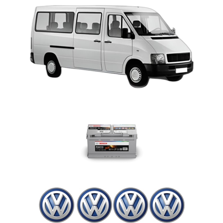 Baterie Acumulator 95 Ah 12 V 830 A Volkswagen LT 28-35 II Bus (2DB, 2DE, 2DK) 2.5 TDI din 2001-2006 KW 70 CP 95 CMC 2461, auto, Bosch, 4x Stickere auto cu Volkswagen