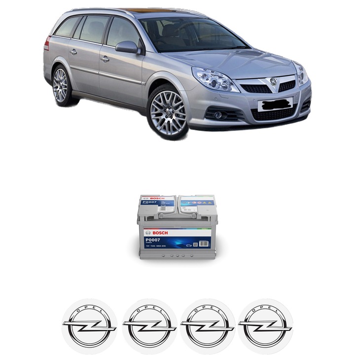 Baterie Acumulator 72 Ah 12 V 680 A OPEL VECTRA C Estate (Z02) 2.8 V6 Turbo (F35) din 2005-2008 KW 184 CP 250 CMC 2792, auto, Bosch, 4x Stickere auto cu OPEL