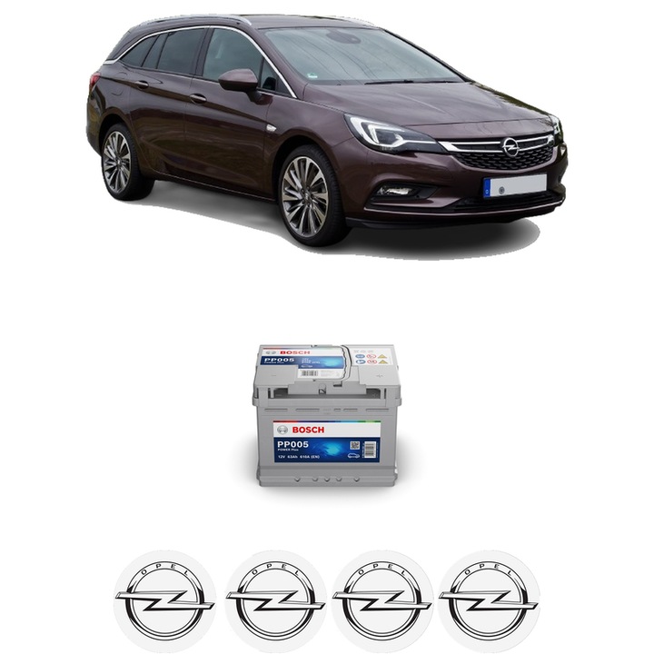 Baterie Acumulator 63 Ah 12 V 610 A OPEL ASTRA K Sports Tourer (B16) 1.6 CDTi (35) din 2015-2022 KW 70 CP 95 CMC 1598, auto, Bosch, 4x Stickere auto cu OPEL