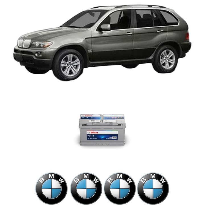 Baterie Acumulator 90 Ah 12 V 720 A BMW Seria X5 (E53) 4.4 i din 2000-2003 KW 210 CP 286 CMC 4398, auto, Bosch, 4x Stickere auto cu BMW