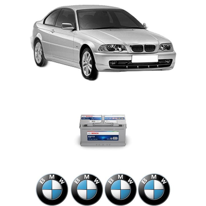 Baterie Acumulator 90 Ah 12 V 720 A BMW Seria 3 (E46) 330 d din 2003-2005 KW 150 CP 204 CMC 2993, auto, Bosch, 4x Stickere auto cu BMW