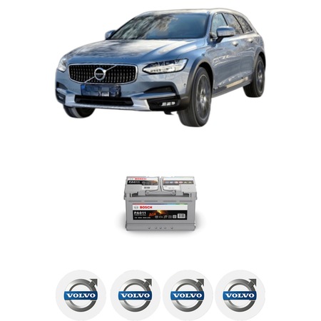 Zwart RVS Achterbumperprotector Volvo V90 9/2016- 'Ribs