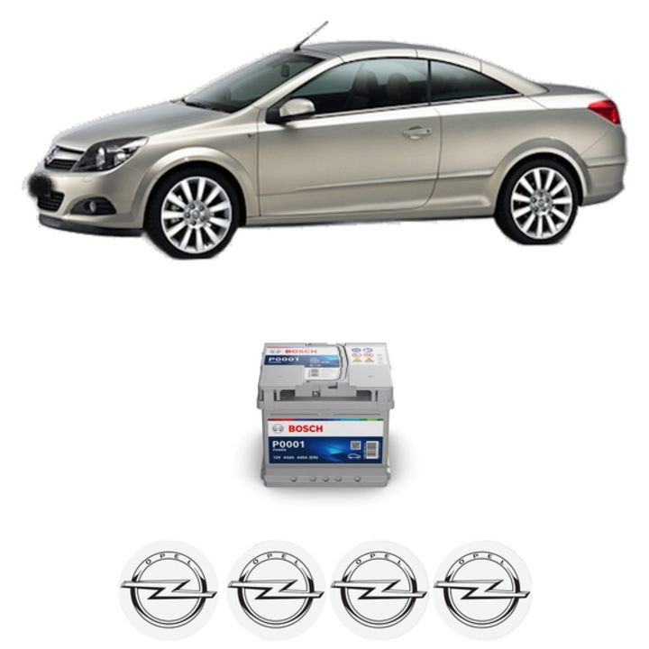 Baterie Acumulator 44 Ah 12 V 440 A OPEL ASTRA H TwinTop (A04) 1.6 (L67) din 2005-2010 KW 77 CP 105 CMC 1598, auto, Bosch, 4x Stickere auto cu OPEL